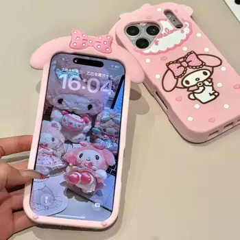 For iPhone 17 16 15 14 13 12 Pro Max 11 6 7 8 Plus 4 5s Phone Case 3D Sanrio My Melody Cartoon Soft Silicone Cover 1