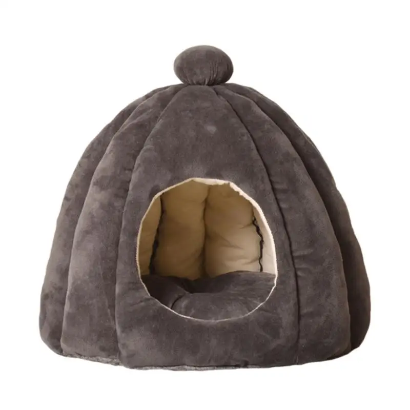 

Dog Tent Bed Self Warming Cat Tent Comfortable Semi-Closed Slip Resistant Ultra Soft Cat Bed Cave With Washable Cushion Cats