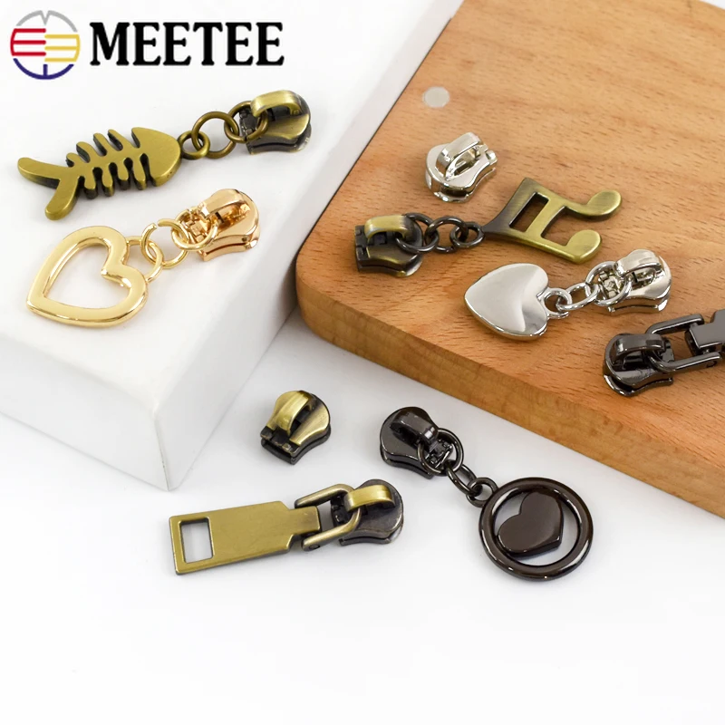 5용 Meetee 지퍼 슬라이더 10/20개    바느질 금속 지퍼 DIY 지퍼 헤드 가방 포켓 지갑 수리 키트 교체 재단사 도구