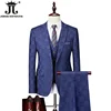 Jacket Vest Pants High -end Brand Plaid Official Business Office Suit 3Pcs or 2pcs Set Bride's Wedding Dress Party Male Suits 1
