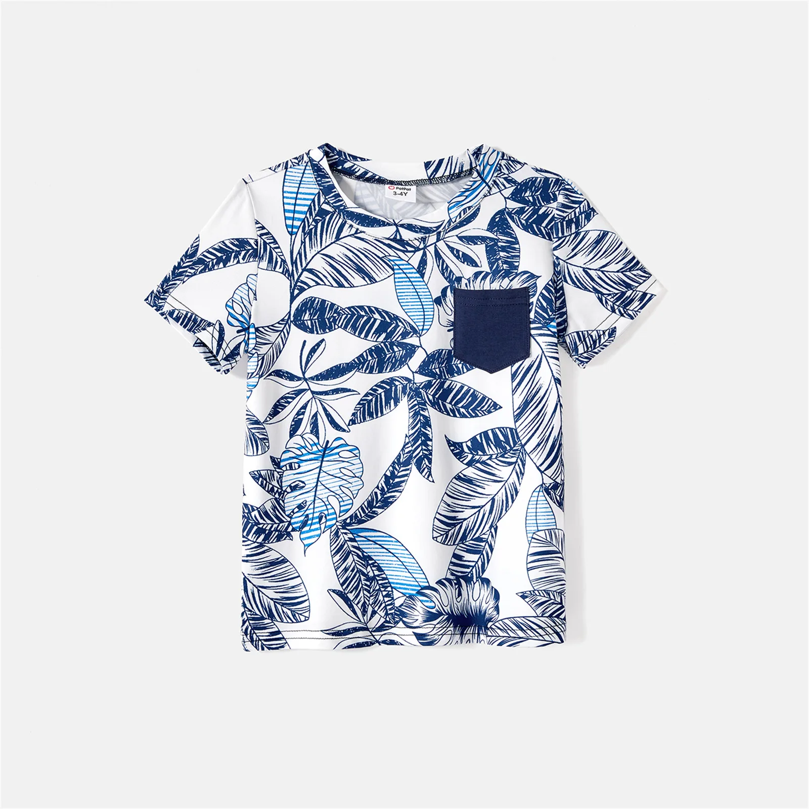 PatPat Family Matching Outfits 95% Cotton Allover Plant Print Short-sleeve Belted Spliced Dresses and T-shirts Family Look Sets matching outfit matching tshirts