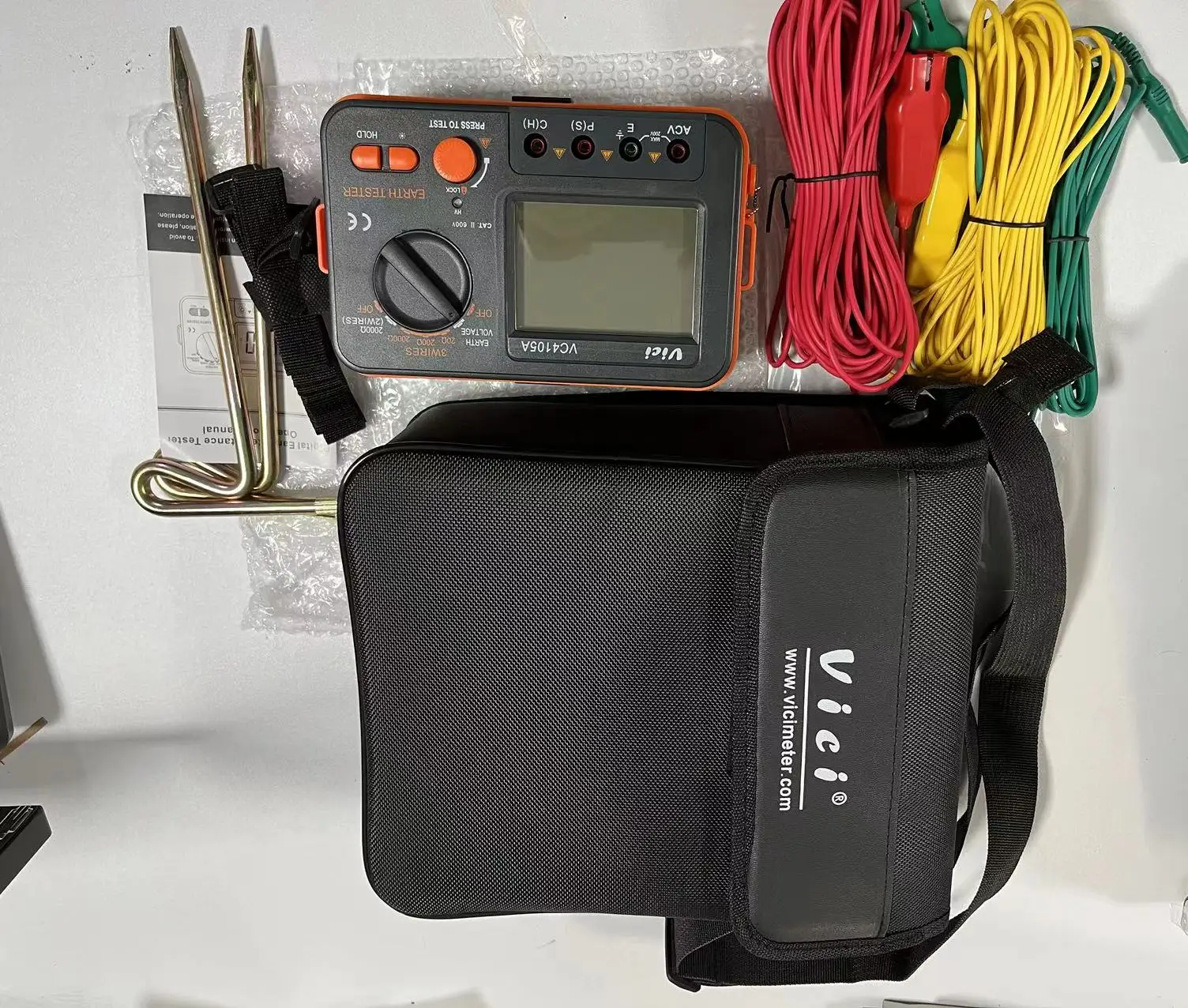 VICI VC4105A Digital Earth Resistance Tester LCD Insulation Ground Resistance Voltage Meter Lightning Rod Instrument Tool