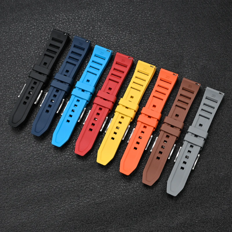 Breathable Quick Release Waterproof FKM Rubber Watch Strap