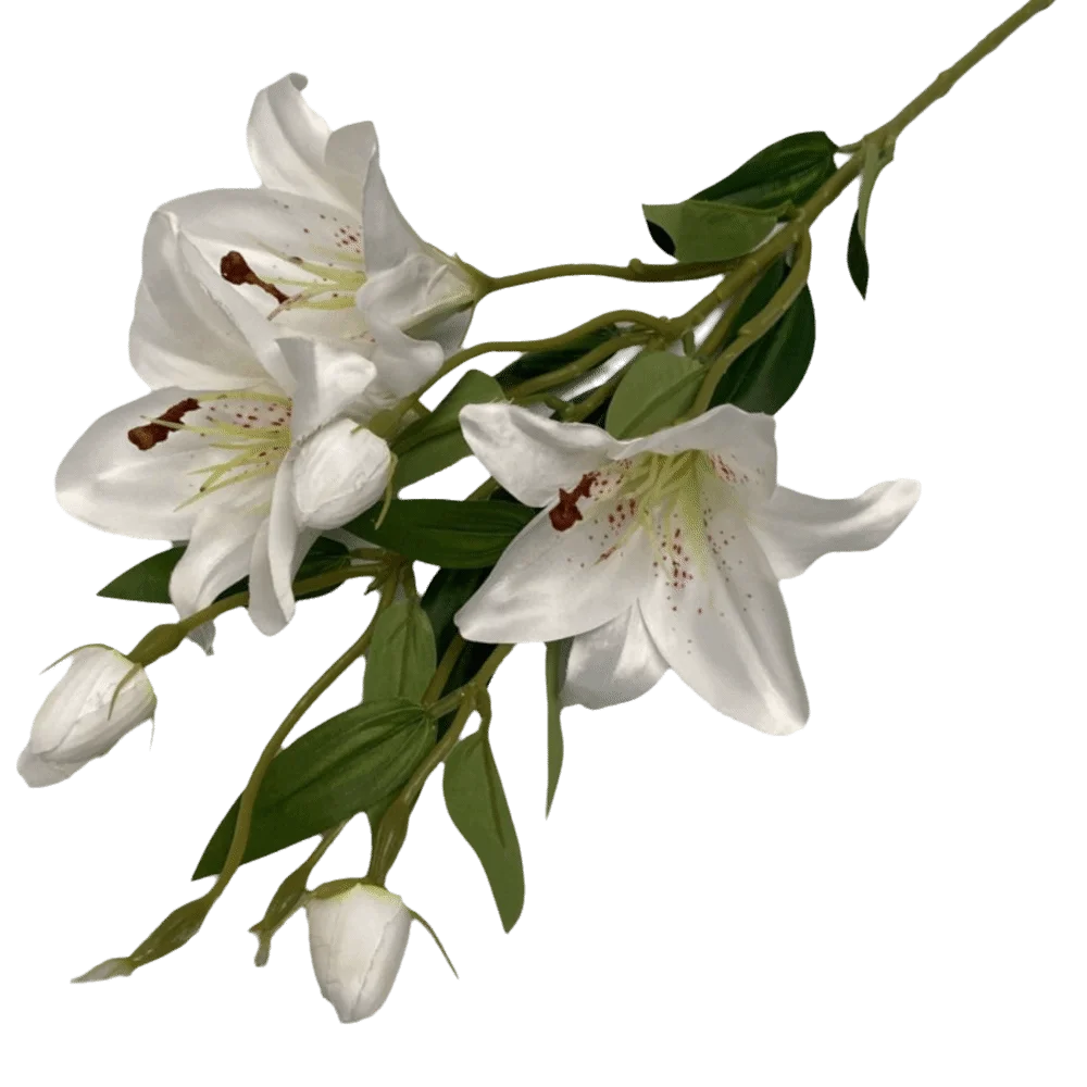 Seidenlilien-Bouquet im Landhausstil, Dekorativer Kunstblumenstrauß mit 7 Köpfen, Künstliche Blumen für Partydekoration – Detail 7