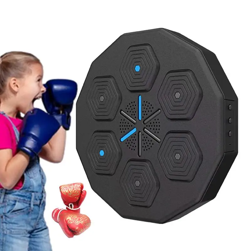 

LED Electronic Music Boxing Machine Home Wall Mount Smart Music Boxer with Gloves for Adults Teens home exercise fun gift