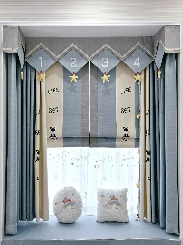 

00054-XZ-градиентная Цветовая Печать Вуаль в скандинавском стиле серые окна современные занавески для гостиной Тюль прозрачная ткань Rideaux Cortinas