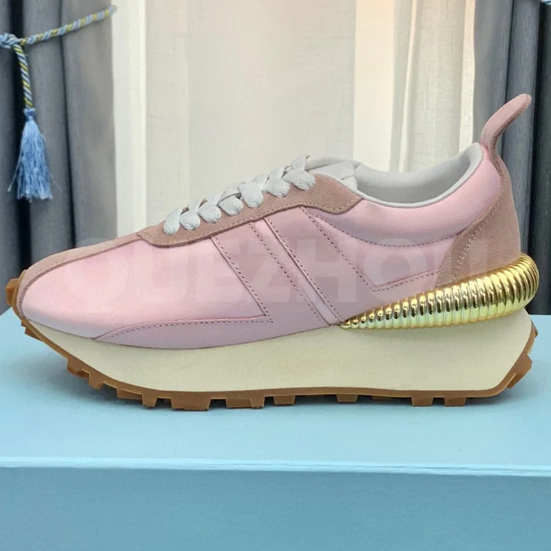 

Women Flat Shoes Autumn Winter Nylon Splicing Genuine Leather Upper Cross Tied Design Unisex Sports Shoes Casual Fashion Loafers