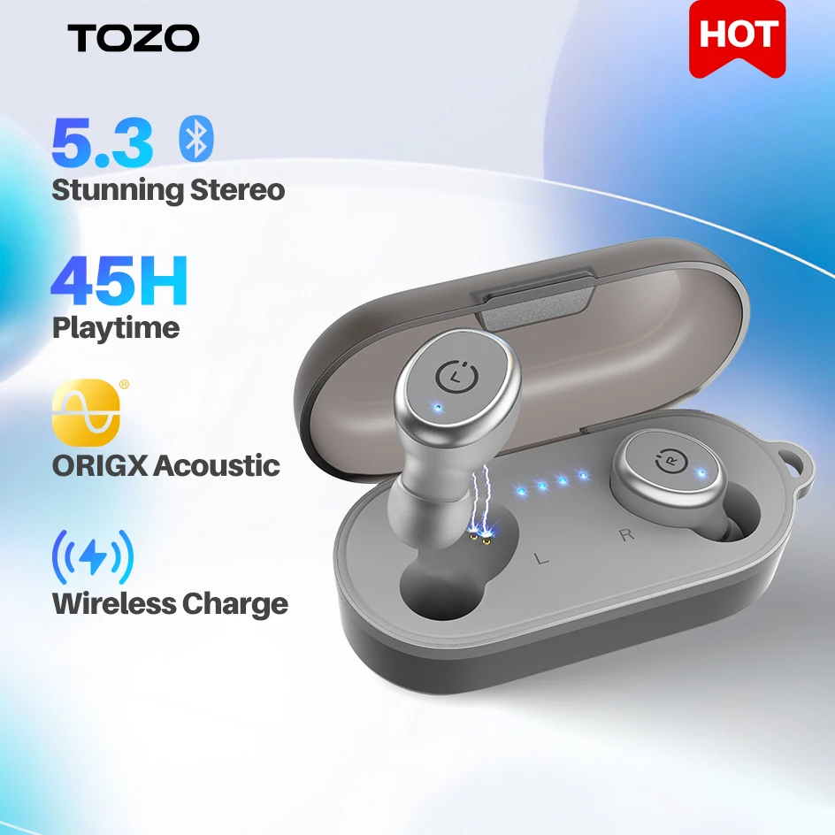 TOZO T10 Auriculares Bluetooth 5.3 , Auriculares inalámbricos , AI Enhanced  Calling With Deep Bass, IPX8 Waterproof Earbuds ,45H Play - AliExpress