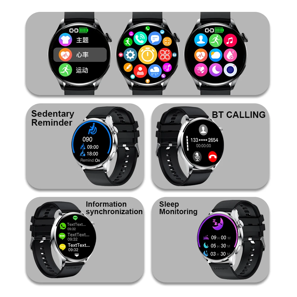 Smart Watch Round HD Display Bluetooth Call AI Voice Music