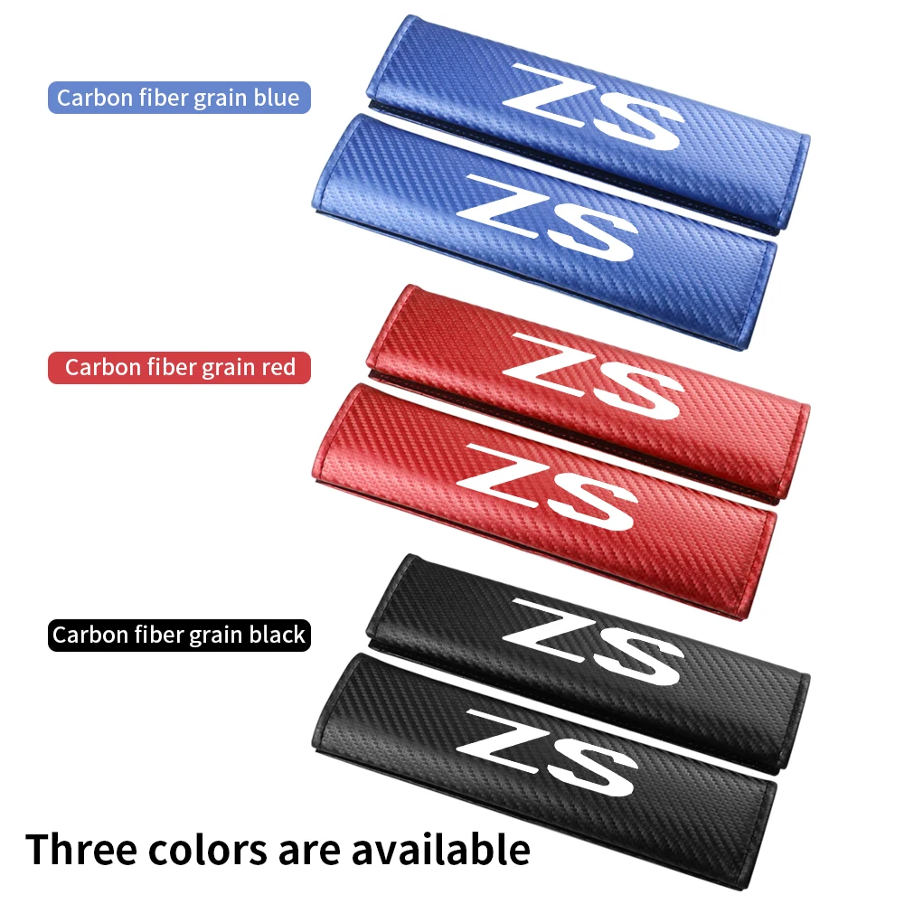 Carbon Fiber Car Seat Belt Cover Shoulder Pad Protector Cover Safety Belt Padding Pad Cushion For MG ZS Auto Accessories