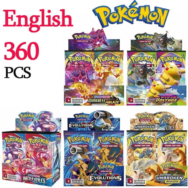 

360PCS/Set Pokemon English Card SunMoon Minds ASTRAL CROWN EVOLUTIONS Pokémon Game Battle Card Anime Collection Card Toy Gift