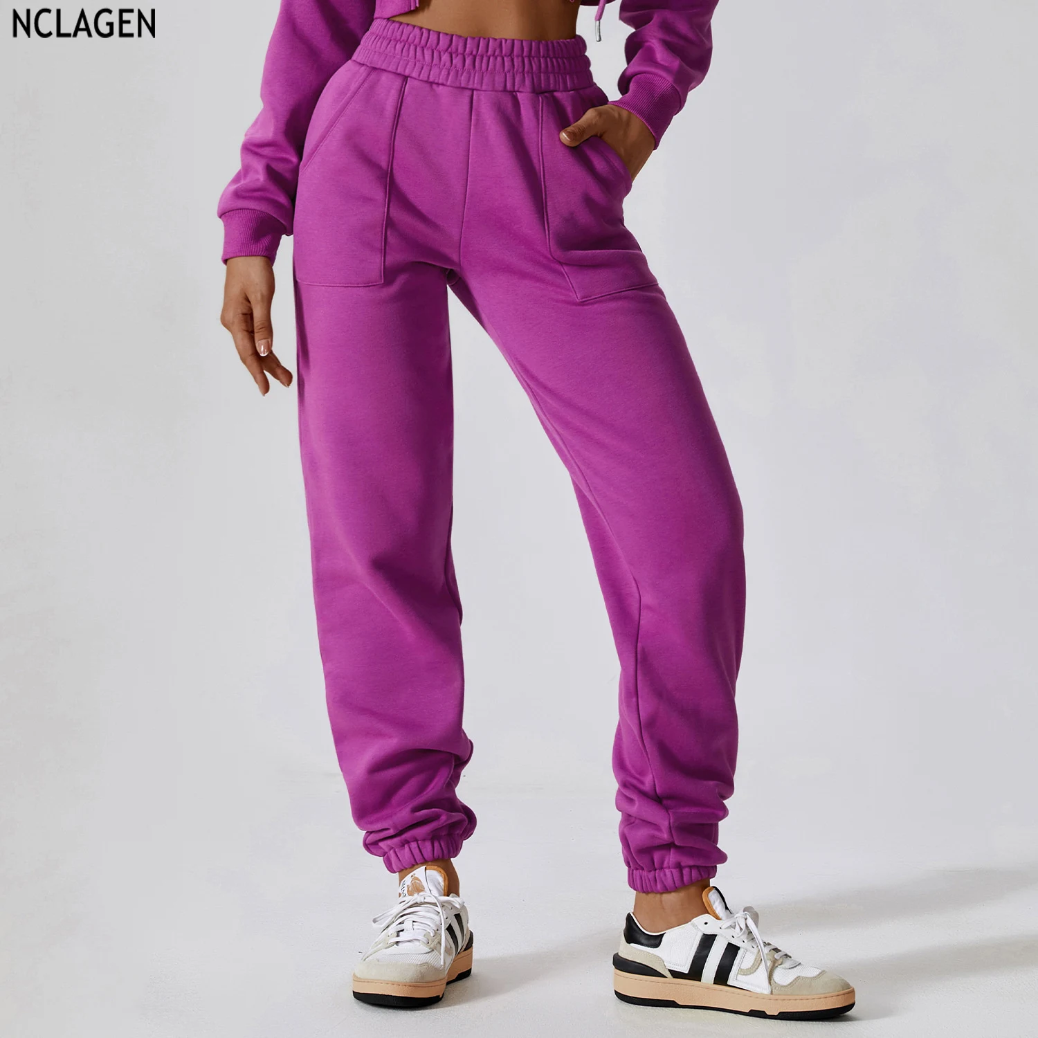 

NCLAGEN Autumn And Winter Plush Sports Pants Women's Loose Sports Cargo Pants Casual Versatile Leggings Gym Outdoor Trousers