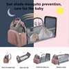 New Folding Mommy Bag Lightweight Portable Folding Crib Bed Large-capacity Baby Backpack Female Mommy Outting Bag Bolsa 1