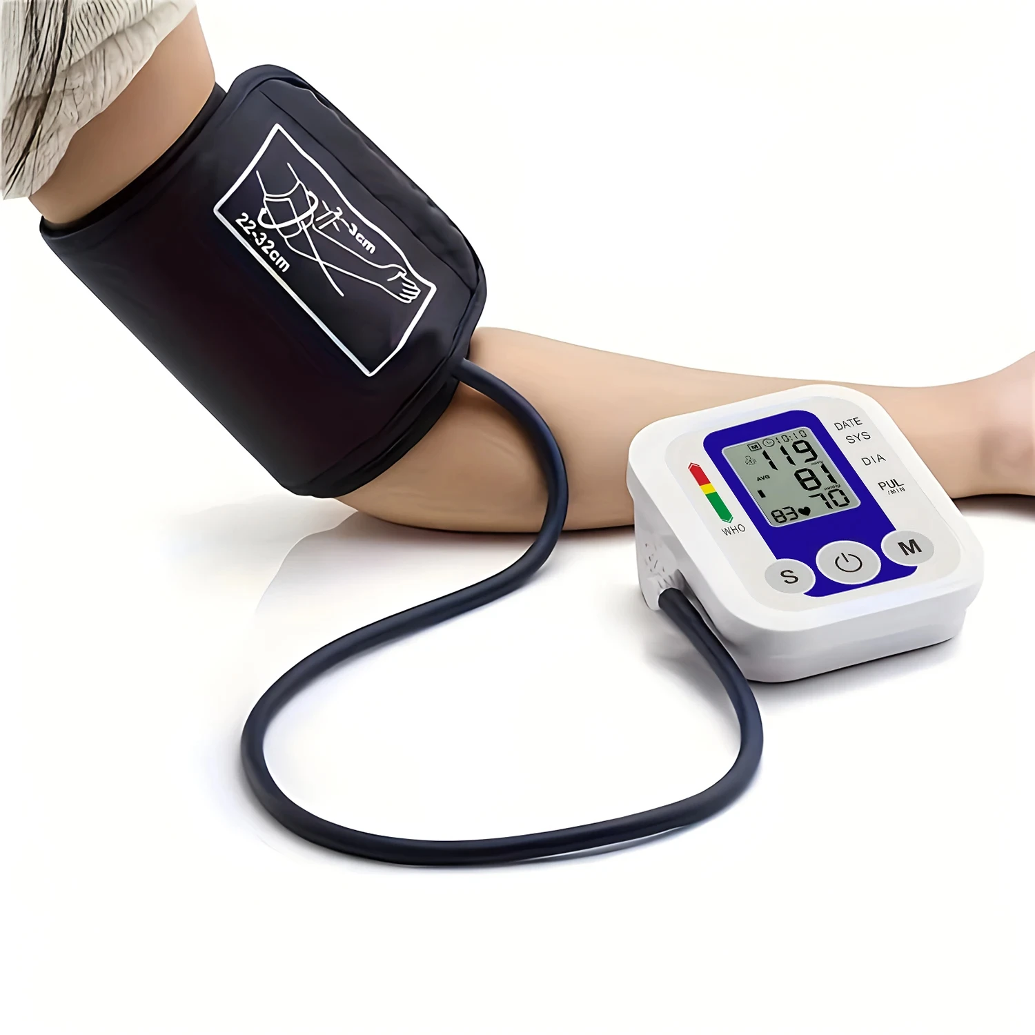 Tensiometer Heart Rate Pulse Meter BP Monitor blood pressure meter blood pressure monitor Healthy Digital Arm Blood Pressure Meter Cuff Medical Automatic Pressure Tonometer