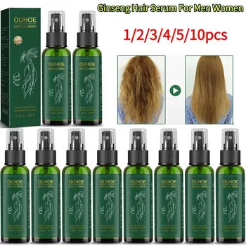 100ml Siero per capelli al ginseng per uomo Donna Nutre il cuoio capelluto Rafforzare la riparazione delle radici Capelli danneggiati Potenza a base di erbe per la crescita dei capelli Spray
