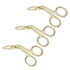 3 Pcs Eyebrow Tweezers Scissor Handle Nose Hair Trimmer Straight Tip Golden Miss 4