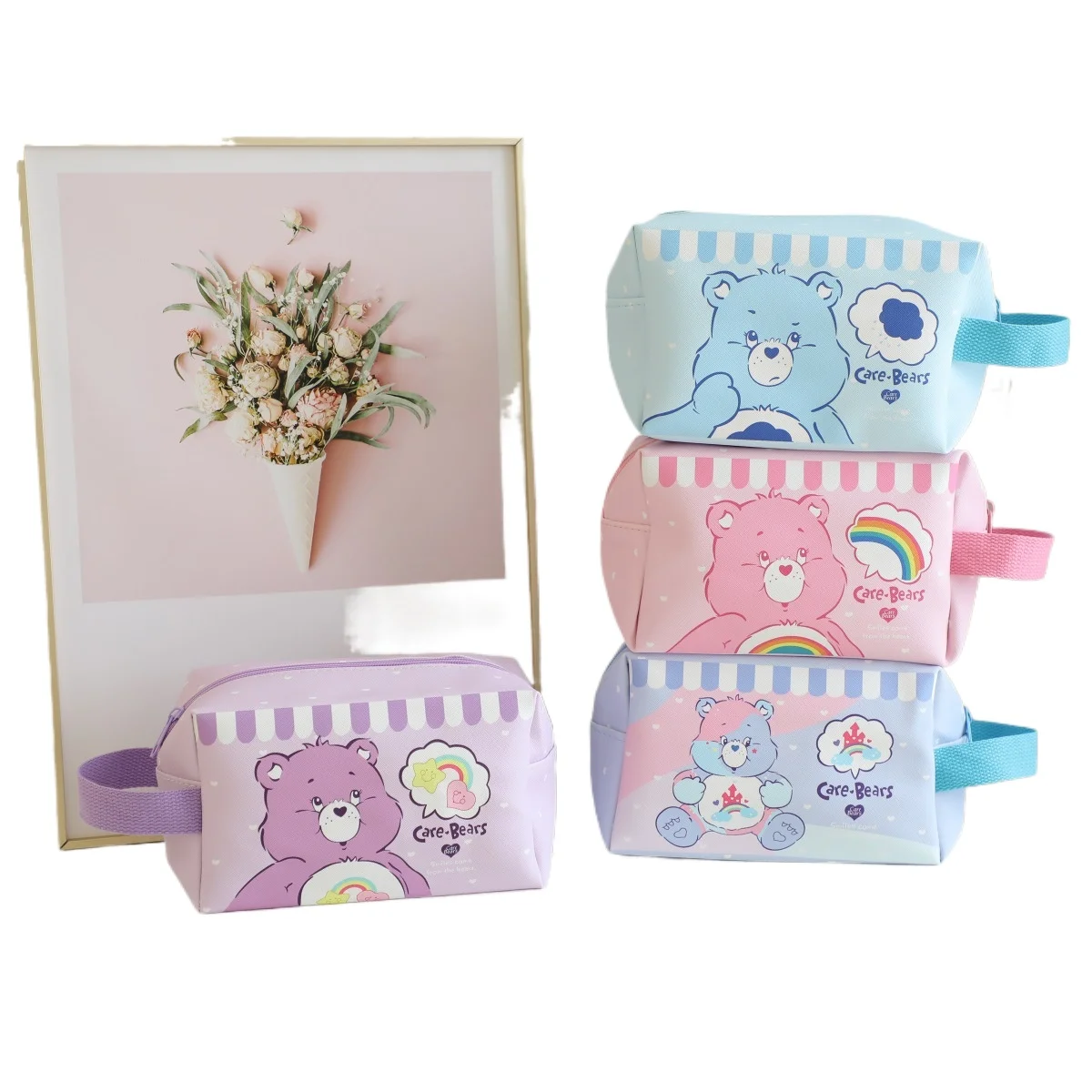 

Miniso косметичка большой емкости с мультяшным медведем, портативный удобный подарок для путешествий, кавайные Многофункциональные туалетные принадлежности, аниме
