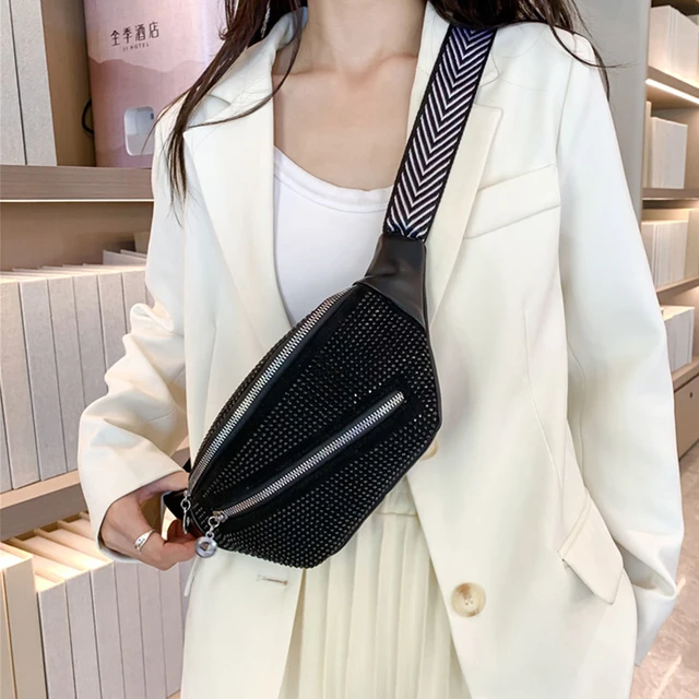 Thick Chain Women's Fanny Pack Plaid leather Waist Bag Shoulder Crossbody  Chest Bags Luxury Designer Handbags Female Belt Bag - AliExpress