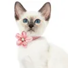 10PCS Flower Pet Dog Cat Bows with Pearl Diomand Movable Puppy Collar Gifts for Small Dog Grooming Accessories Supplies 2