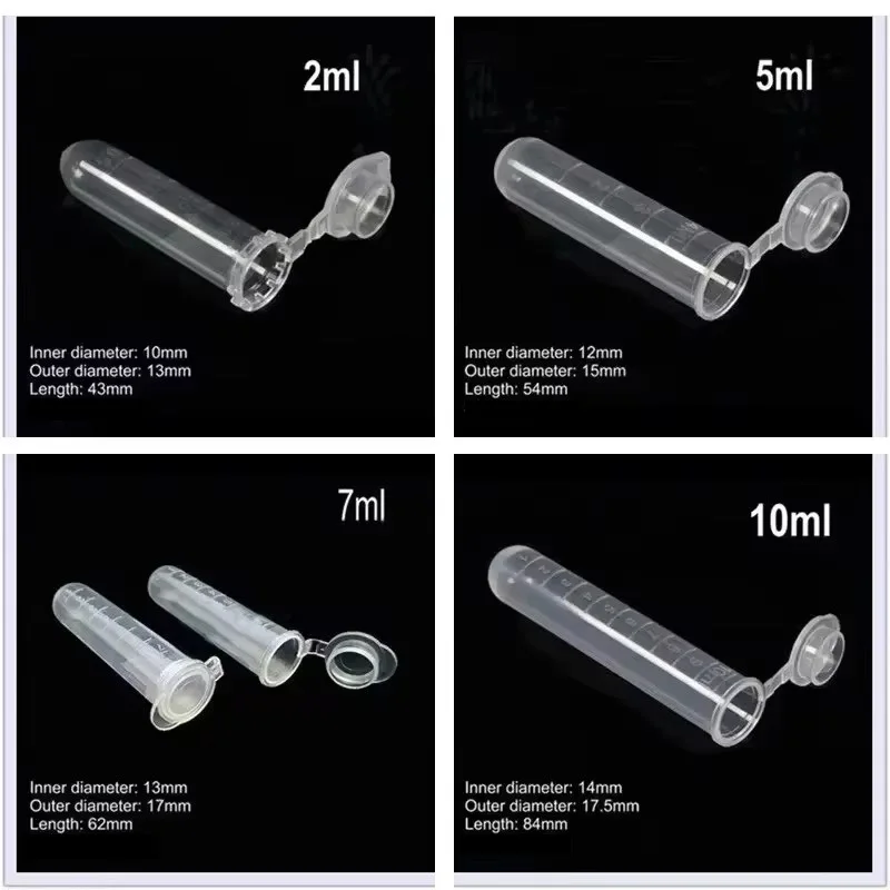 Laboratory Plastic Centrifuge Tube EP Test Tube 0.1 0.2 0.5 1.5 2 5 7 10 15ml PCR for Virus Samples School Experiment plastic test tubes,centrifuge tube