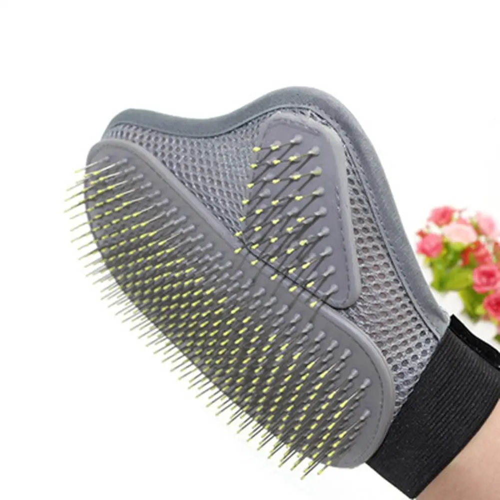 Dog Grooming Gloves Soft Bristles Pet Hair Remover Gloves Comfortable Pet Cleaning Mitt for Small Medium Large Dogs & Cats