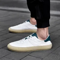 2024 New Men's Shoes Retro Four Seasons Leisure Sports Breathable Fashion Leather Low cut Basic Board Shoes White Shoes 2