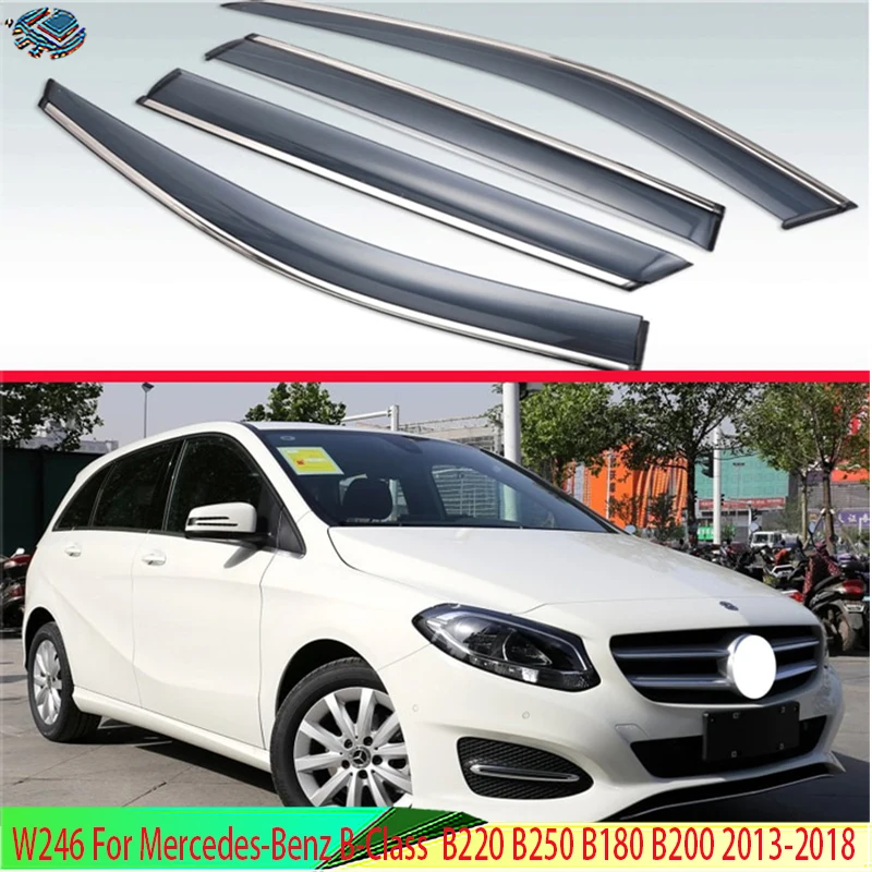 Car Window Visors Deflectors Tinted For Mercedes-Benz B-Class B220 B250 B180 B200 2013-2015