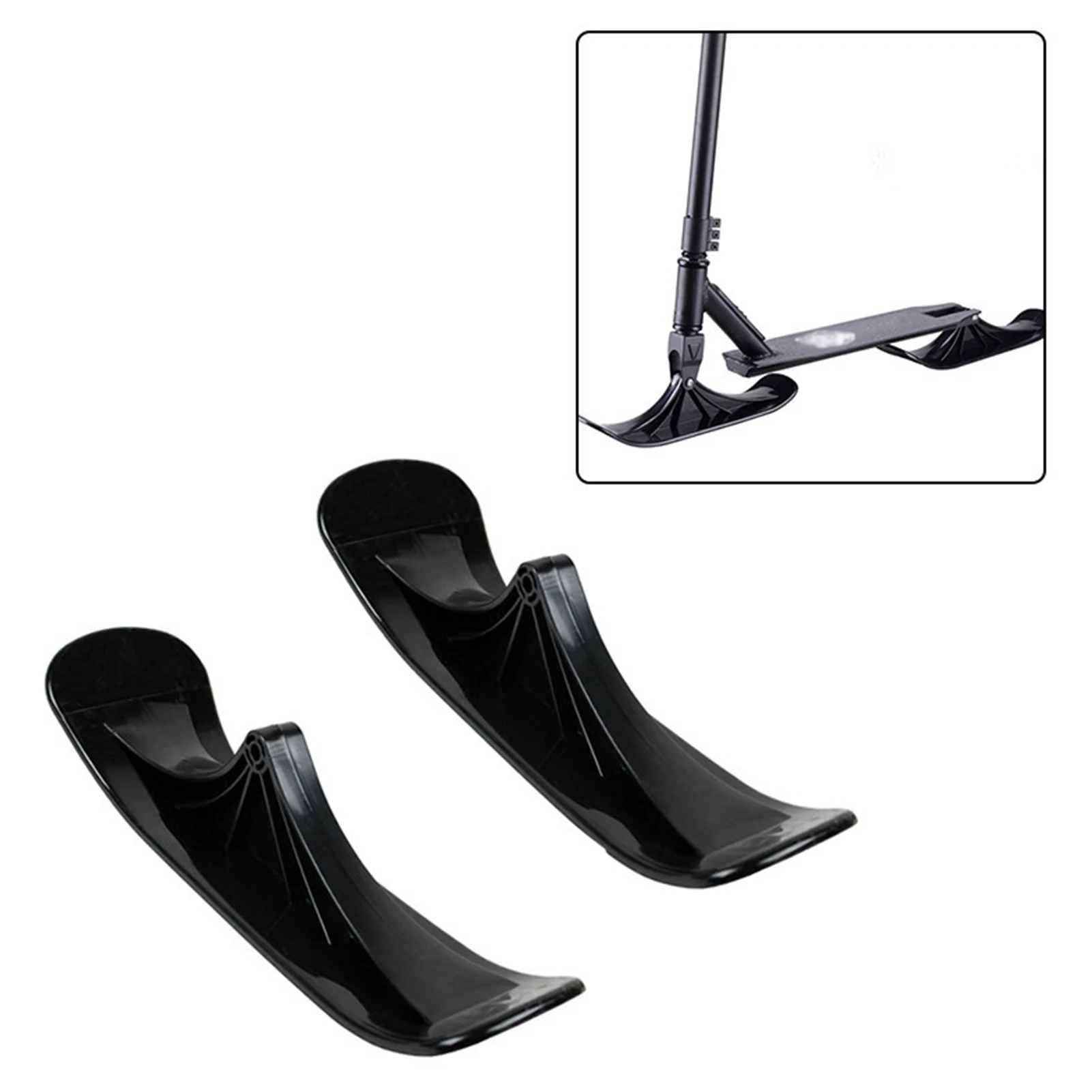 2Pcs Winter Snow Scooter Ski Sled Children's Dual-use Ski Two-in-one Scooter Two Wheels Riding Tyre Parts Sleigh Accessories