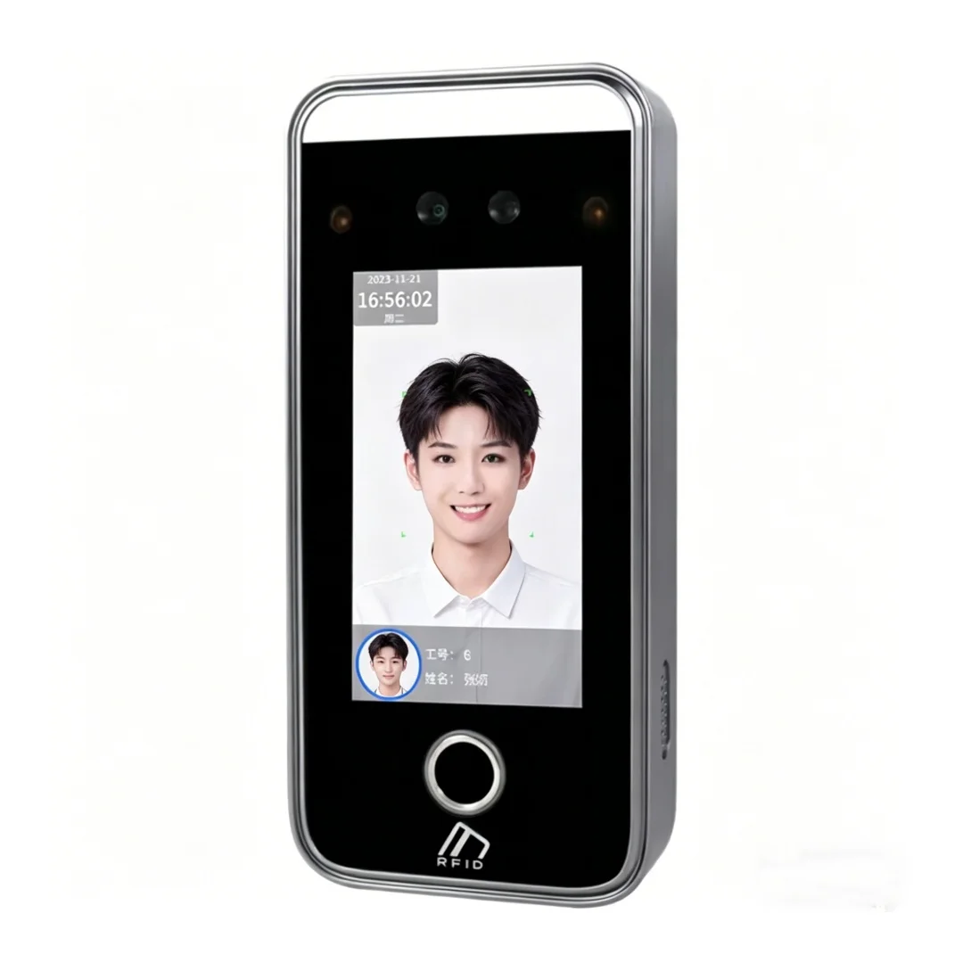 5000명 사용자용 4인치 터치 LCD 2MP 카메라 생체 얼굴 인식 Wifi 출입 통제 직원 근태 관리 무료 클라우드 API SDK