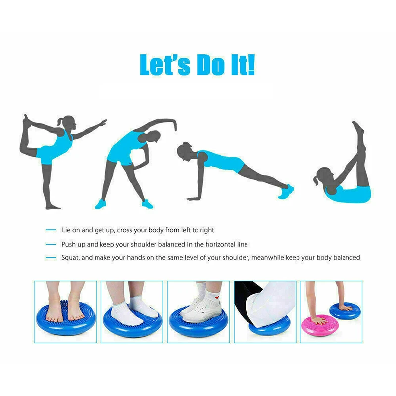 Inflated Wobble Cushion Wiggle Seat Sensory Kids Core Balance Disc Extra Thick Flexible Seating Indoor Yoga Fitness Accessories