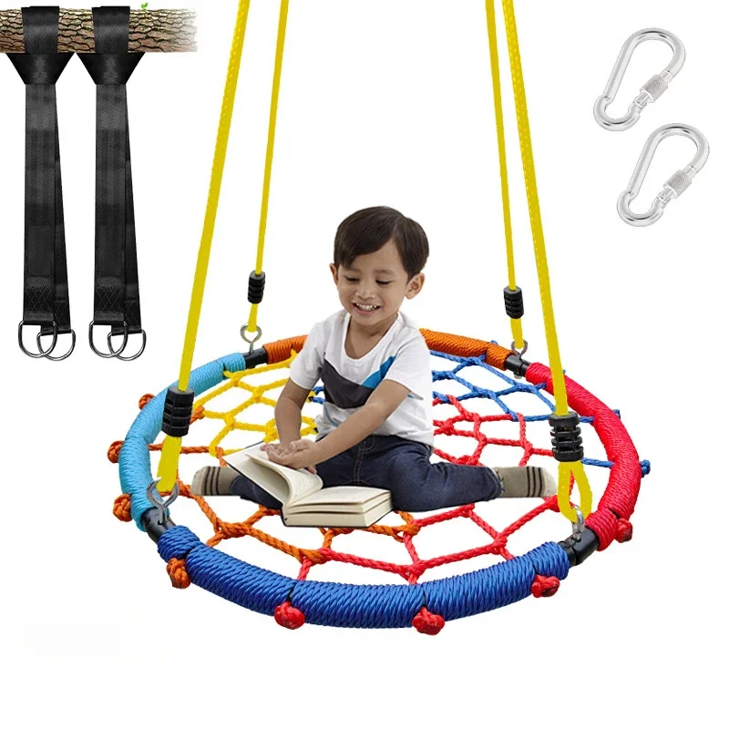 60cm Net Rope Bird's Nest Swing Children's Outdoor Toy Facilities Hammock PE Rope Weaving Easy To Carry and Safe 2