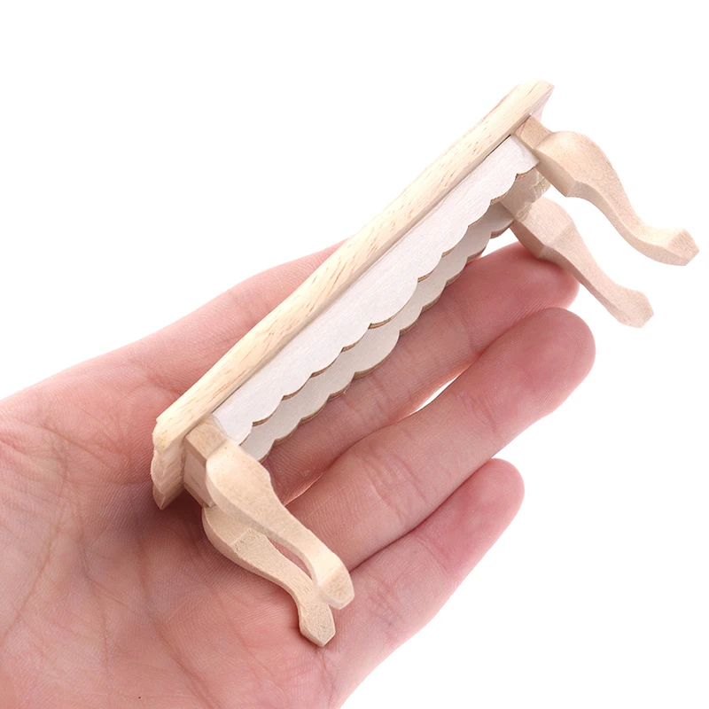 New 1:12 Dollhouse Miniature Wooden Tea table Doll House Handcrafted Bedside Table Furniture Model Decor Mini Cabinet 3