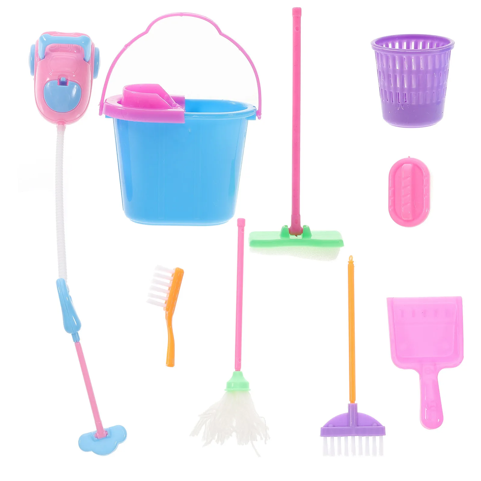 9Pcs 어린이 청소 장난감 잘 디자인된 재미있는 미니 하우스 청소 장비 유치원  소년을위한 교육용 장난감