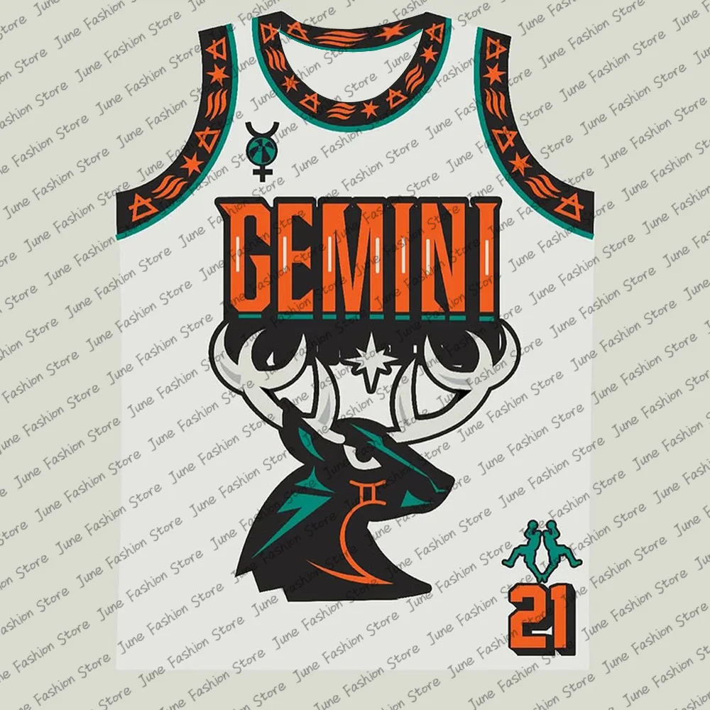Summer Basketball Jerseys Kits For Men Constellation Special Edition Basketball Tank Top Set Adult Kids Shirts Sets