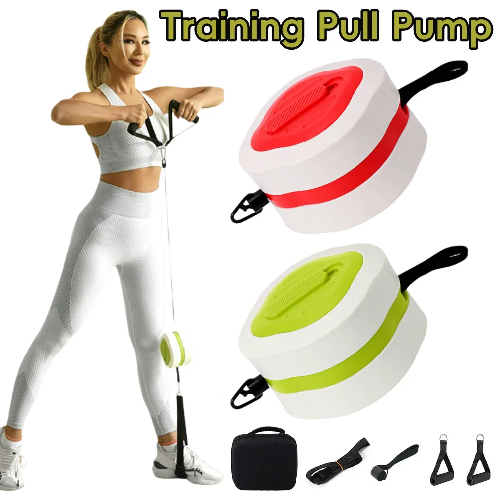 Resistance Machine Adjustable Resistance Fitness Power Pump Portable Training Pull Pump with Grip for Workout Exercise
