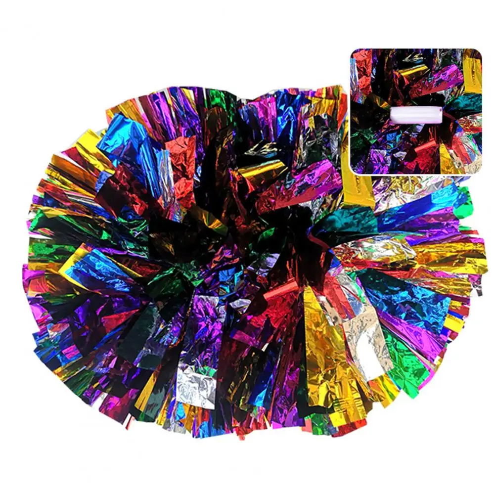 Cheerleading Pom Poms Shining Metallic Streamer Pompoms Cheerleading Hand Flower Pom Ball Club Dance Decorator