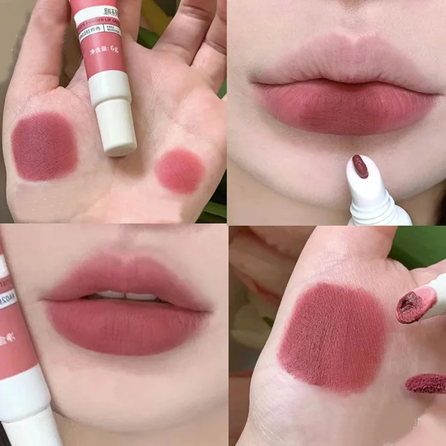 57941-52e8d2.jpg Lip Gloss Moisturizing Lip Tint Mud 6 Colors Lips Makeup Lipstick Long Lasting Lip Glaze Creative Cosmetics Waterproof