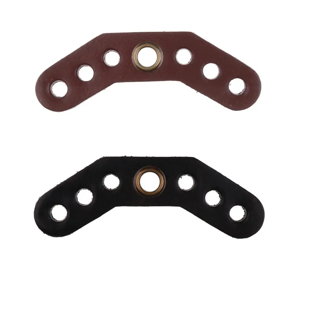2-4pack Durable Archery Wrist Sling Leather Yoke Bracket Mount Rack Black