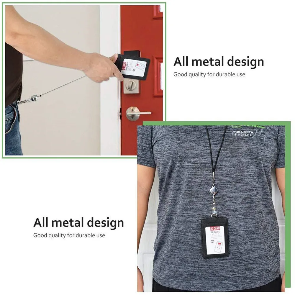 배지 릴 클립 학생 배지 홀더 키체인 접이식 배지 홀더 전문가용 접이식 ID 카..