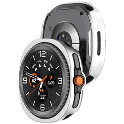 Glossy Hard Protective Case with Hollow Design for Watch 8 Classic 46mm (Silver)