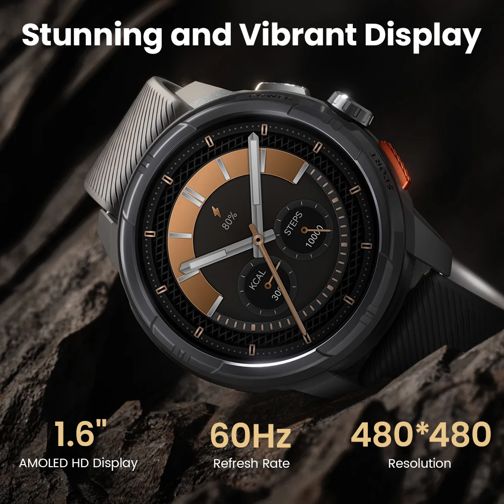 HAYLOU Solar Ultra GPS Smart Watch 1.6” AMOLED Display 60Hz Refresh Rate Bluetooth Calls 5ATM Water Resistance Sports Smartwatch 3