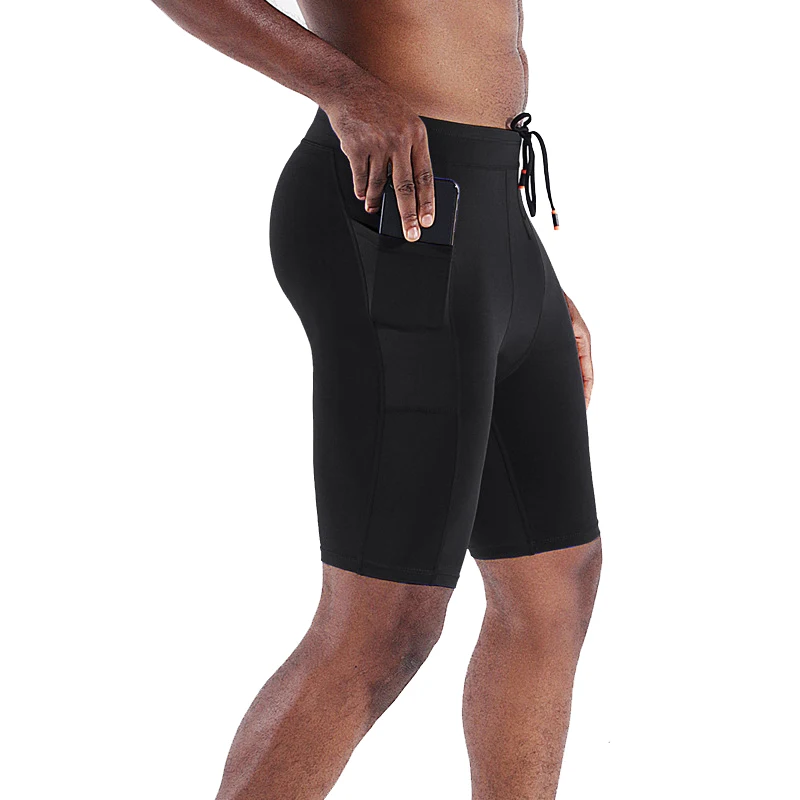 Male Sport Running Tights Quick Dry Fitness Gym Leggings Training Basketball Shorts Elastic Compression Shorts Man Gym Clothing
