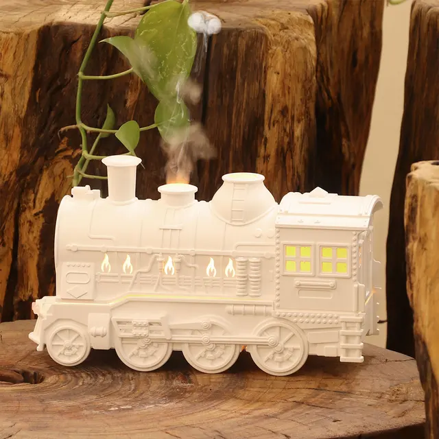 300ml Retro Train Humidifier with Light Essential Oil Diffuser Remote Control Magic Train Humidifier for Bedroom Living Room 3