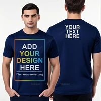 Bricolage impression hommes t-shirt votre Photo ou Logo ici coton confortable Teeshirt haut d'été cadeau parfait t-shirt personnalisé homme 4XL 5XL 1