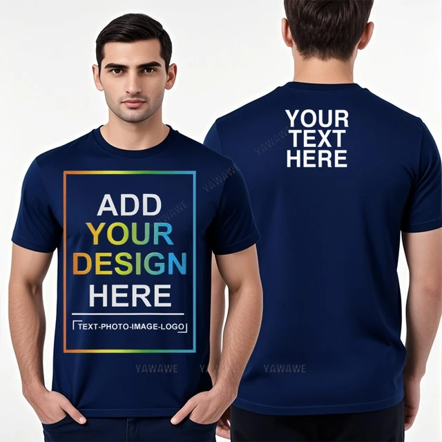 Bricolage impression hommes t-shirt votre Photo ou Logo ici coton confortable Teeshirt haut d'été cadeau parfait t-shirt personnalisé homme 4XL 5XL 1
