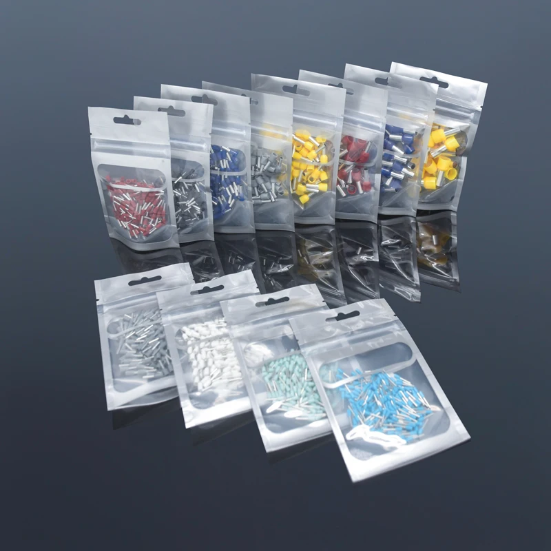 E0308 E0508 E6012 Insulated Cord End Terminal Block Wire Ferrules Cold Pressing Pin Connector Pure Copper Tube Type Terminal Set
