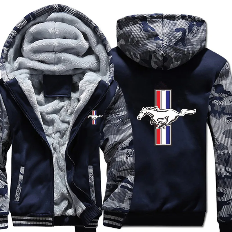 Mustang Hoodies Men Streetwear Coat Wool Liner Jacket Cool Mustang Sweatshirts Warm Hoody 4