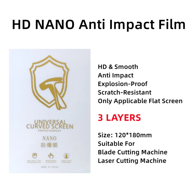 50pcs HD NANO Anti Impact Film Matte/UV Screen Protector Explosion-Proof Membrane For Blade or Laser Cutting Machine PET PMMA