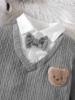Spring And Autumn Boys And Girls  Polo Neck Long Sleeve Bow Romper Open Button Pants Fashionable And Warm 4