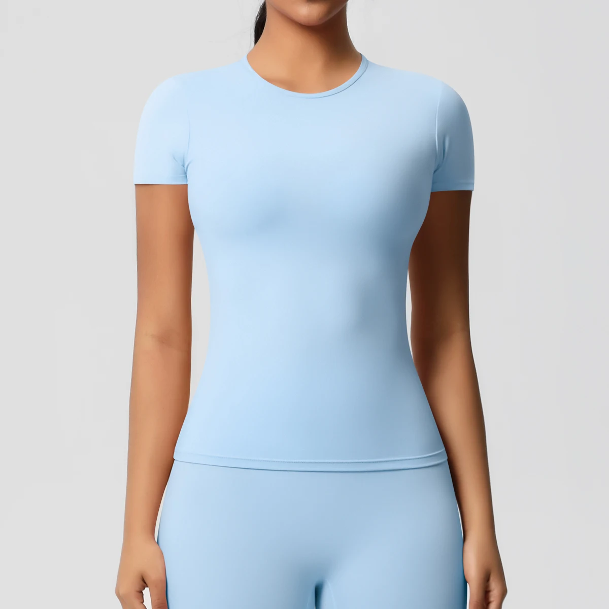 High Elastic Dry Fit Sports Top - Womens Breathable Gym T-Shirt